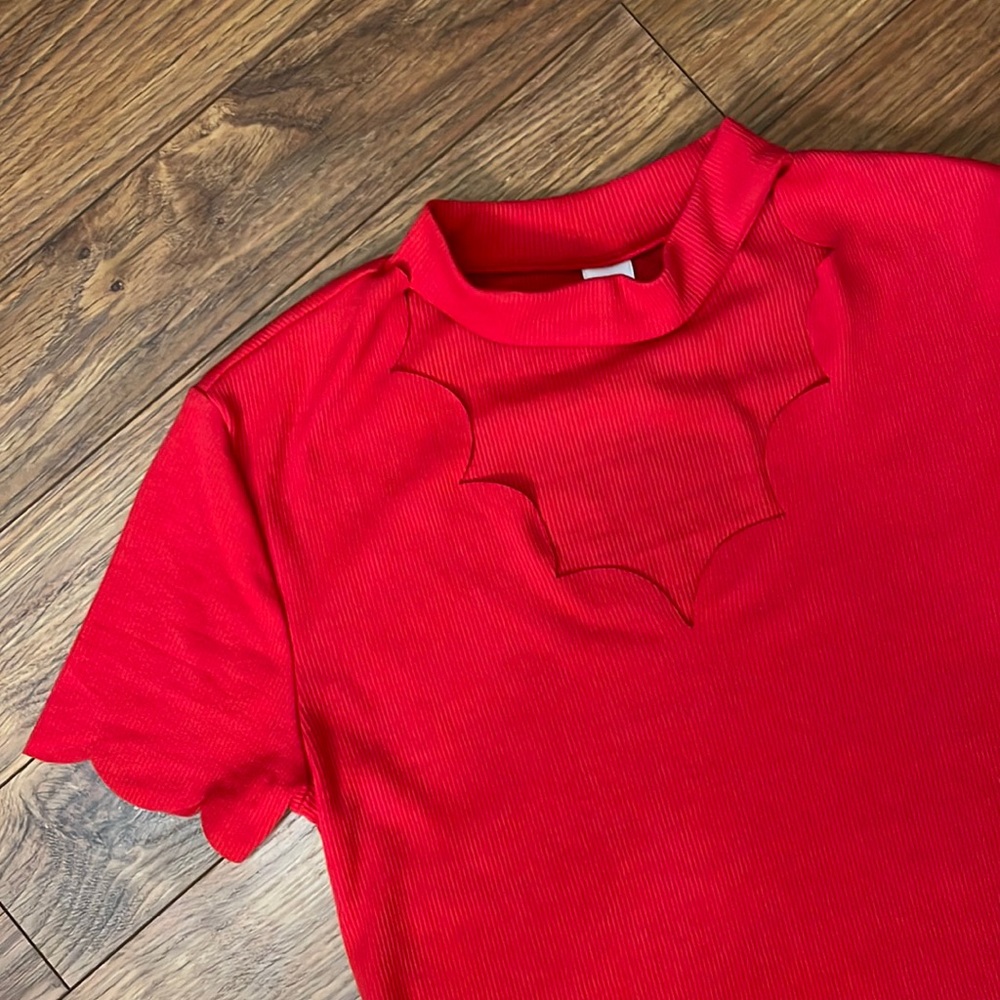 Red V Neck Shirt